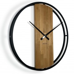 Dubové hodiny Loft Round kovové 80cm, z231 